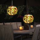 8 inch LED Solar Lantern Waterproof Pendant Decor (Tropical Rain Forest A) Newly