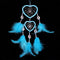 2 Circle Heart Shape Handmade Dream Catcher with Feathers Decor Craft Blue Newly