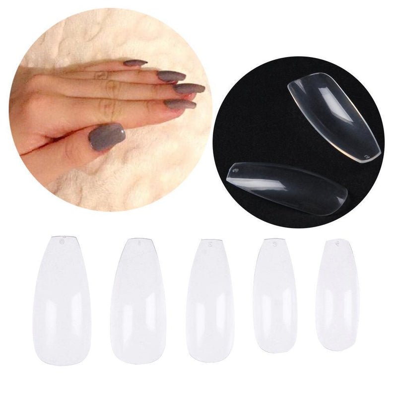 500pcs Pro False Nail Tips Square Head Full Cover Clear DIY Manicure Tips
