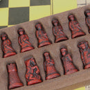 Leather Chessboard Mat Checkers Board Game Characters Chess Pieces Set for Kids