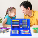 Kid Colored Pencil Crayon Watercolors Pens Drawing Board Set (42pcs Blue) Newly