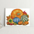 Partial Embroidery Pumpkin Printed Cross Stitch 14CT 2 Strands Cotton Kit
