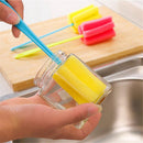 Handy Feeding Cup Infant Baby Bottle Brush Cleaning Tool Sponge Nipple Cleaner