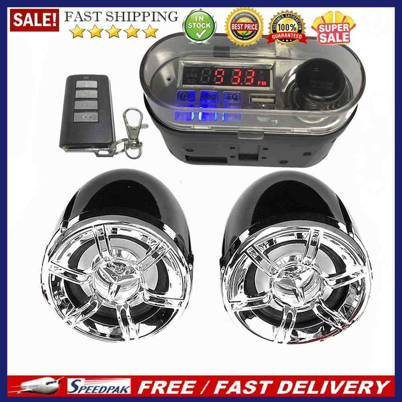 HY-007 Motorcycle Bluetooth Speaker Audio System with Mic TF Radio USB Char