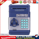 Electronic Password Coins Safe Box Deposit Piggy Bank Toys (Navy Blue) Newly