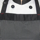 Universal Unisex  Stripe Bib Apron with  Pockets Chef Cook Tool Coffee B