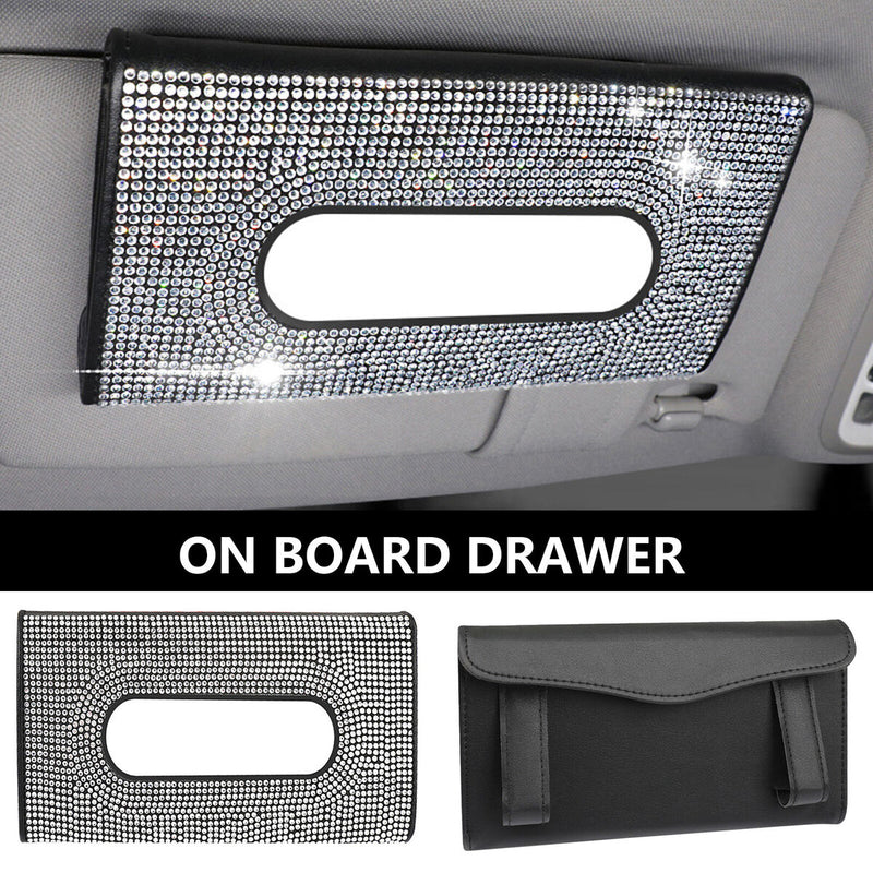 Car Tissue Holder Hanging Paper Towel Clip Leather Tissue Visor Napkin Holder
