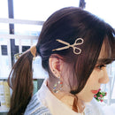 Women Elegant Crystal Scissors Shape Hairpins Headband Hair Ornament Barrette