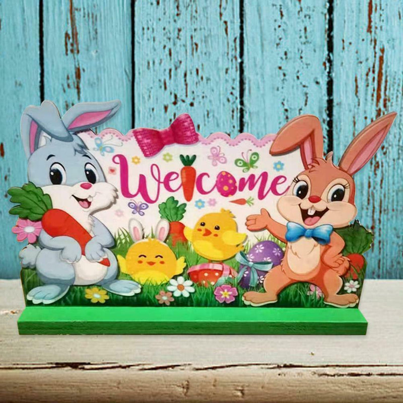 Wooden Easter Egg Easter Chick Valentines Day Gifts Happy Easter Ornament P8I5