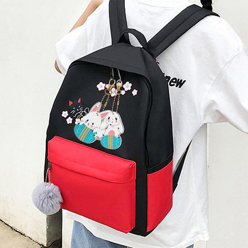 2pcs Diamond Painting Keychain Kit DIY Full Special Shaped Key Ring Bag Decor
