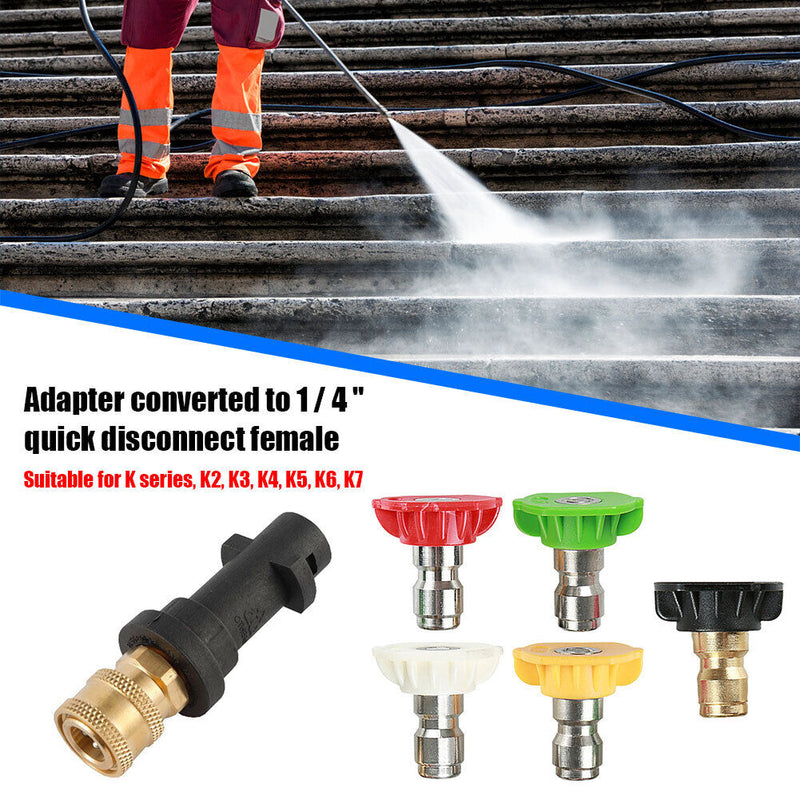 Pressure Washer Gun Adapter + 5 Nozzles Tips for Karcher K2 K3 K4 K5 K6 K7