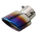 Stainless Steel Car Bent Exhaust Muffler Tip Rolled Edge Slant Cut 63mm Inlet