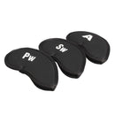 Black Set of 11pcs Golf Club Putter Iron Head Cover Case Protector Sleeve