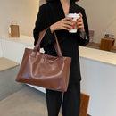 Women Solid Color Shoulder Bags Lady PU Leather Casual Travel Totes Handbags