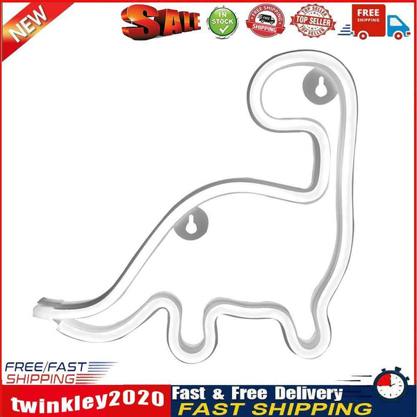 Dinosaur LED Neon Light Colorful Neon Sign Hanging Decoration Lamp (White) Newly