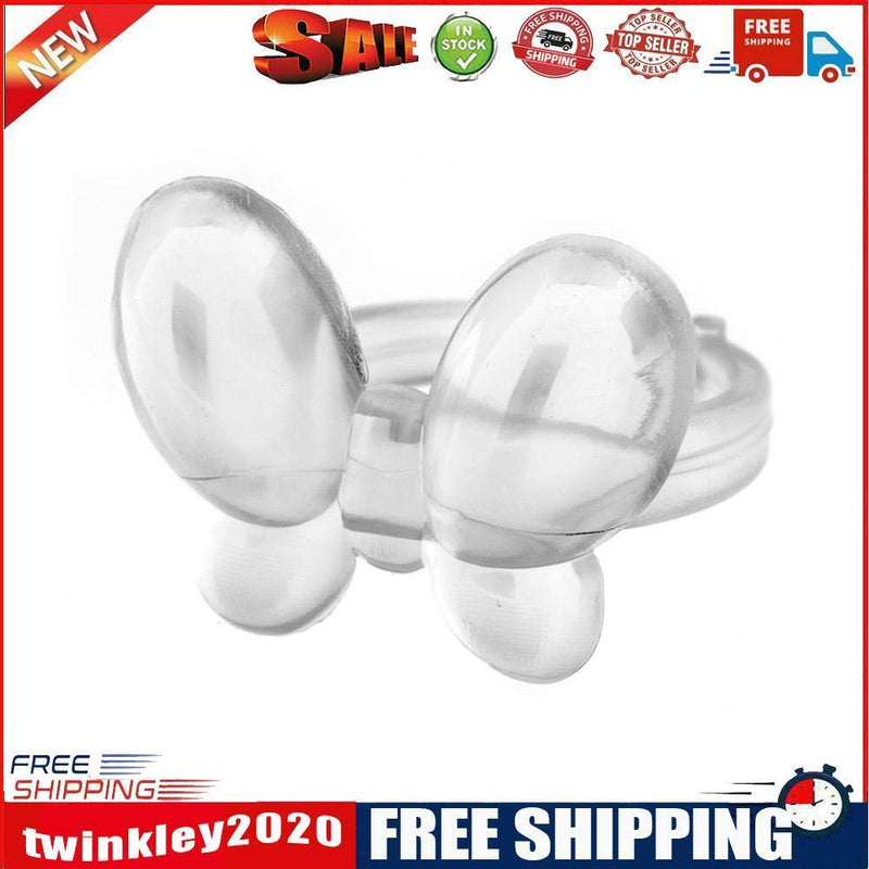 50pcs/set Butterfly Nail Polish Display False Nails Ring Tool (Transparent)