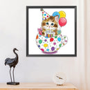 Cartoon Kitten Stamped Cross Stitch Kits DIY Pre-Printed Fabric Embroidery 11CT
