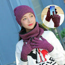 and Men Neck Warmer Hat Scarf Gloves Set Fleece Scarf Beanie Cap Winter Warm