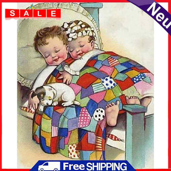 Handmade Sleeping Baby 5D DIY Full Round Drill Drawing Kit Diamond Painting Gift