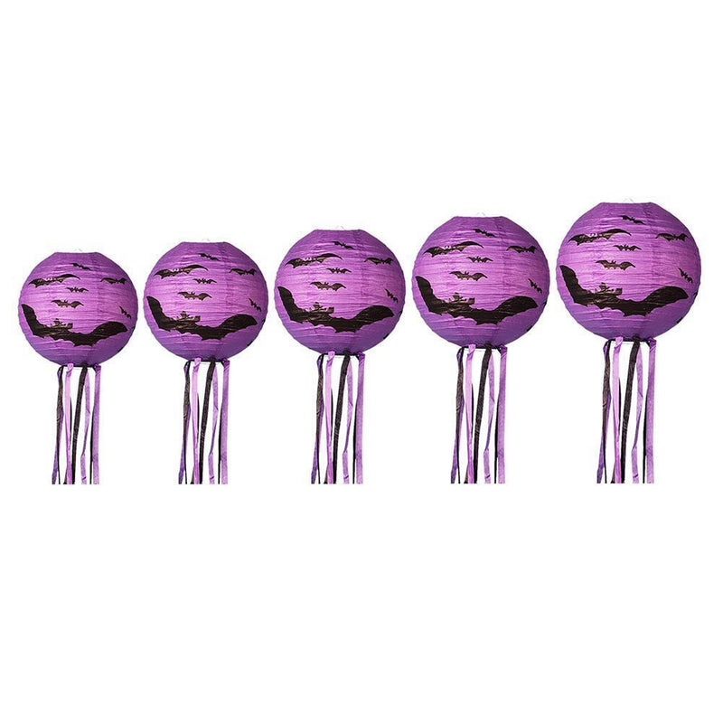 Holiday Decor Bat Paper Lantern Reusable for Ghost Festival Supplies (40cm)