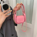 Small Leather Women Designer Crossbody Handbag Solid Mini Lipstick Shoulder Bags
