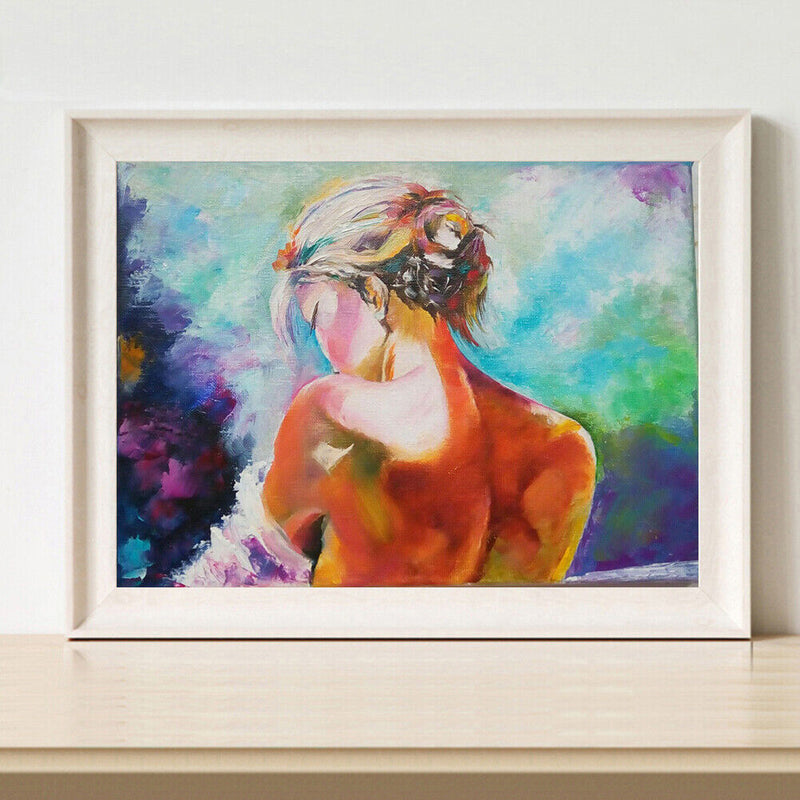 Girl Back Paint By Numbers Kit DIY Frameless Acrylic Art Picture On Canvas