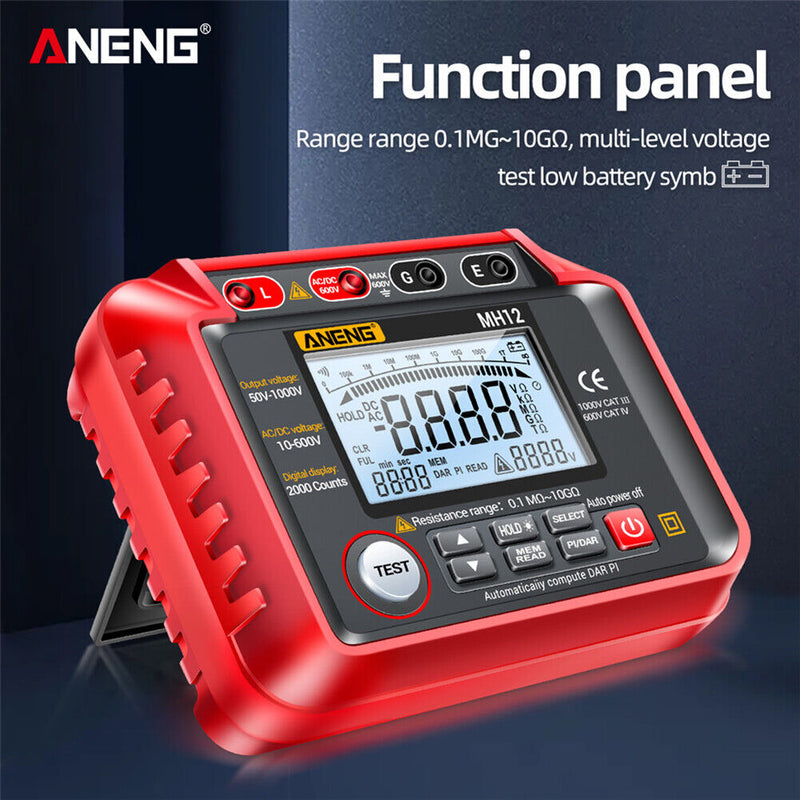 ANENG MH12 Megger Meter Digital Insulation Resistance AC Tester Megohmmeter