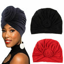 2 Colors Turban Caps Cotton Headscarf African Pattern Headwrap Women Chemo Hat