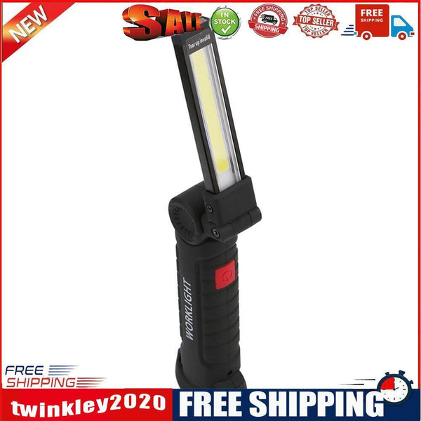 COB LED Flashlight Rechargeable Work Camping Torch Folding Night Light (L)