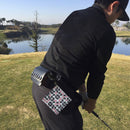 Oxford Cloth Square Golf Club Head Ball Cleaning Towel with Retractable Keych