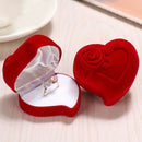 Cute Engagement Luxury Red Heart Jewelry Box Velvet Ring Box Wedding Ring Box