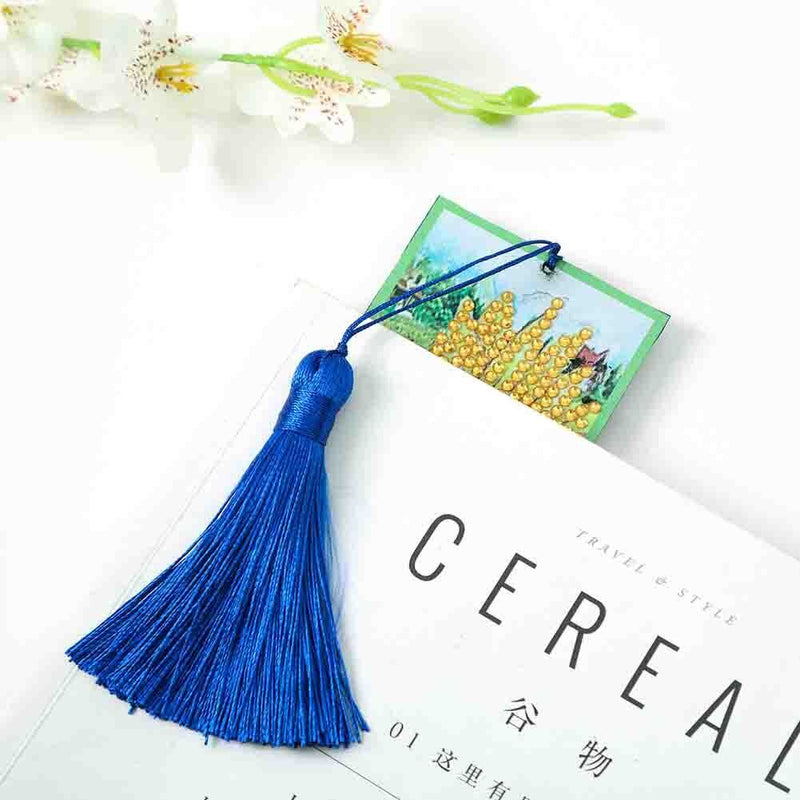 5D DIY Sunflower Mosaic Rhinestone Cross Stitch Leather Page Marker Bookmark