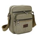 3pcs Men Canvas Zip Casual Travel Crossbody Shoulder Bag(Army Green)