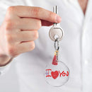 90PCS Clear Circle Set Discs Pendant Tassel Key Ring Acrylic Keychain