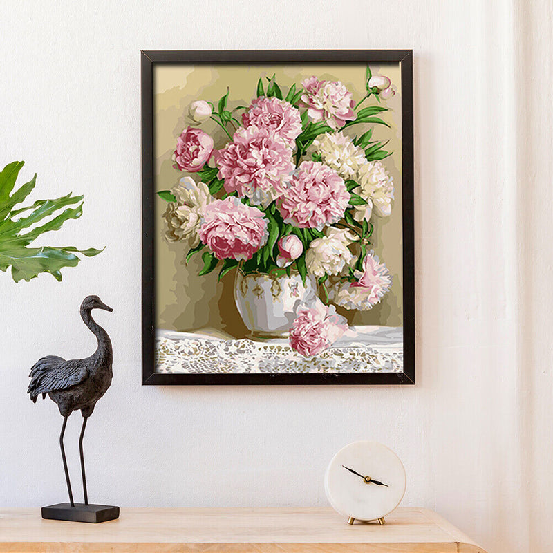 Peony Flower 30x40cm DIY Paint By Numbers Oil Painting Kits Canvas
