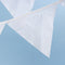 12 Flags 3.2m White Cotton Birthday Wedding Party Pennant Bunting Banner Decor