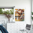 Hand Painted Oil Paint Kill Time Picture Colouring Egret Birds Pattern Artcraft