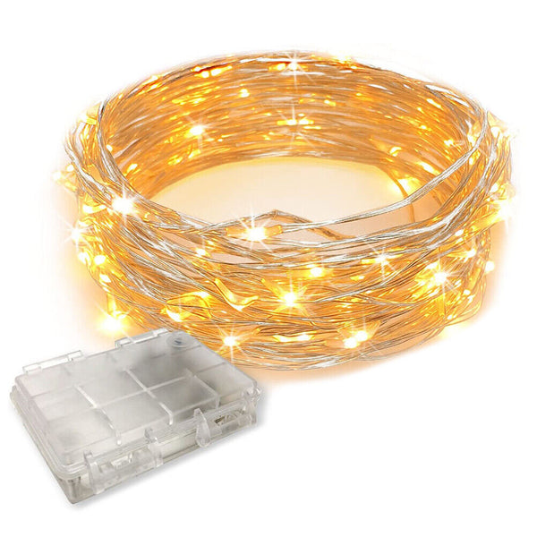10M LED Fairy String Lights Battery Powered Copper Wire Lamp Waterproof Decor