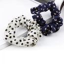 Color Elastic Girl Fashion Ponytail Holder Dot Print Scrunchie Hair Band Rope