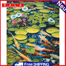 Lotus Pond Carp Oil Paint By Numbers DIY Home Decoration Kit Gift Wall Pictures