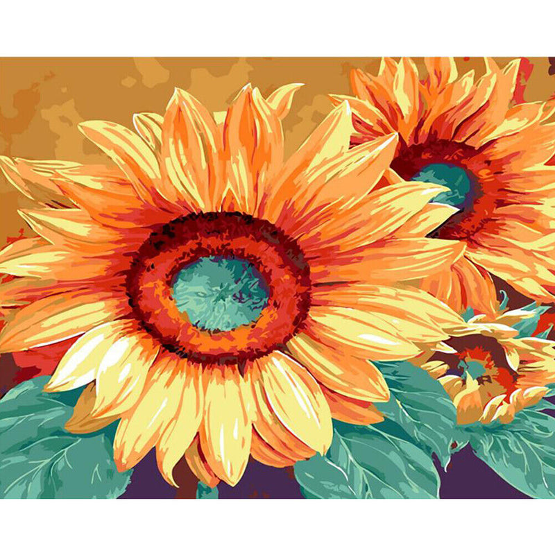 Sunflower Oil Painting By Numbers Canvas Hand Painted Wall Art Home Decor