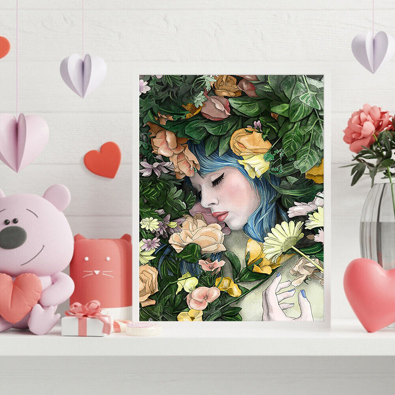 Paint By Numbers Kit DIY Beauty in Flowers Colouring Oil Art Picture Craft