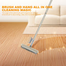 Silicone Ground Brush Light Household Cleaning Brush & Long Handle (Khaki)