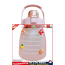 Water Bottle - Cute Belly Bottles Water Jug with Time Marker 1.3L (Pink) Newly