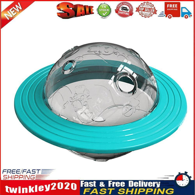Dog Puzzle Food Dispener Multifunctional Flying Saucer Slow Feeder (Blue) Newly