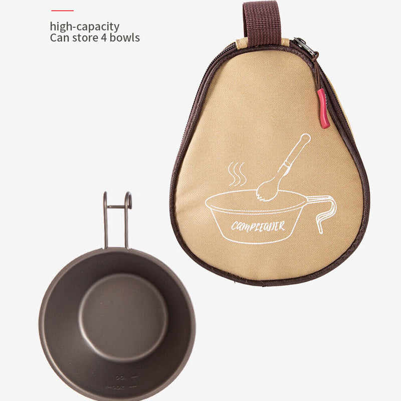 Portable Camping Tableware Storage Bag Sierra Cup Bowl Carrier Bags (Khaki)