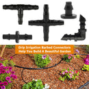 200x Drip Irrigation Barbed Connectors Watering System Fittings Kit for 4/7 Pants
