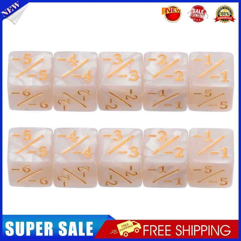 #A 10pcs Dice Counters Positive Negative +1 -1 Gathering Table Game Funny Dices