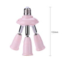3 in 1 E27 to E27 Lamp Base Socket Splitter LED Light Bulb Holder (Pink)