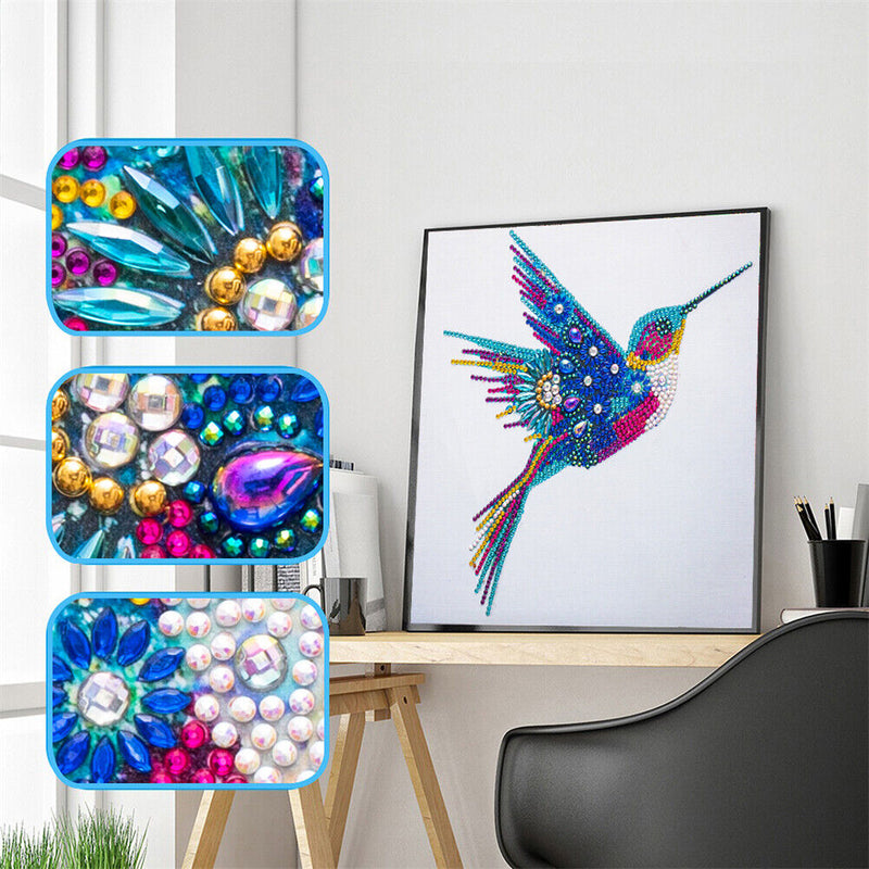 5D Diamond Painting Kit Hummingbird Partial Special Shape DIY Wall Art Crafts